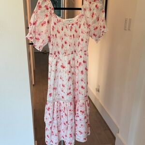 LoveShackFancy Pink and Yellow Floral Dress